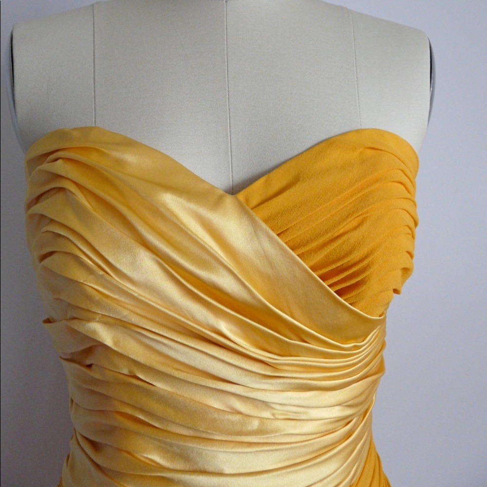 Vintage midi dress 80s drape - Picture 3 of 11